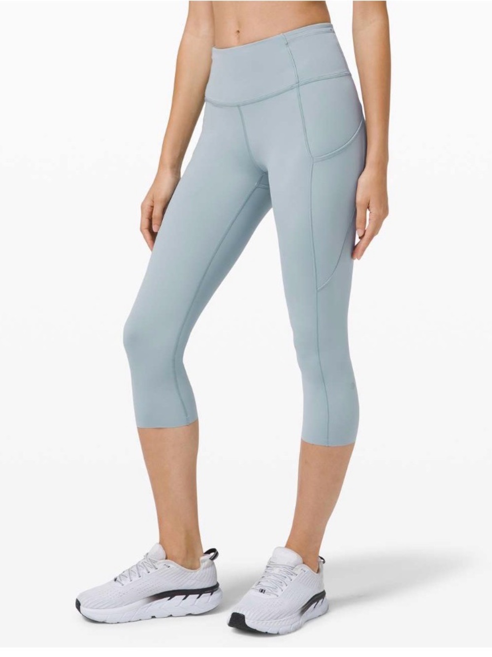 Lululemon fast and free High-Waist Light Blue Capri Leggings 19” w Side Pockets